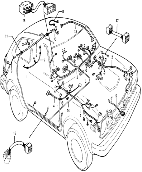 Honda 32117-634-678 Wire Harness, Instrument