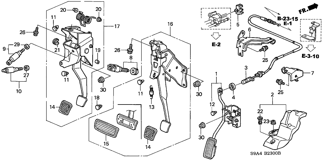 Honda 17926-S6M-003 Clip, Throttle Wire