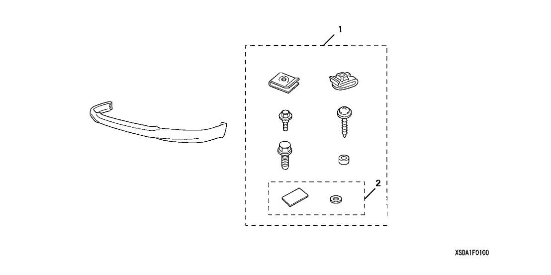 Honda 08F01-SDA-100R2 Kit, FR. Underbody Attachment