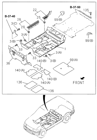 Honda 8-97291-551-0 Clip, Carpet *181* (BEIGE)