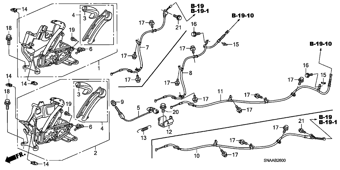 Honda 47105-SNA-A12ZC Lever Assy., Parking Brake *NH167L* (GRAPHITE BLACK)