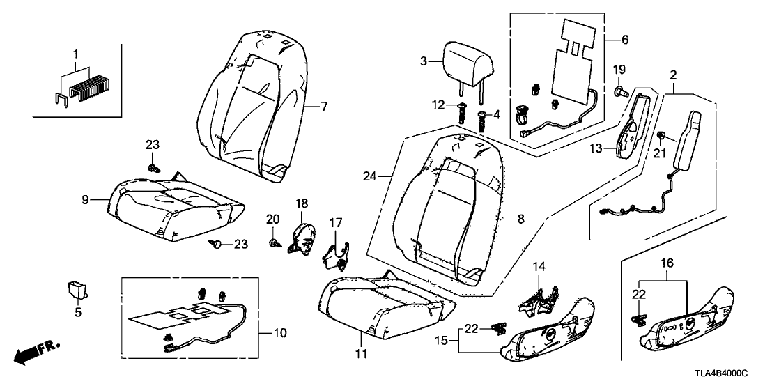 Honda 81522-TMC-A01 Pad, Left Front Seat-Back (With Module Holder)