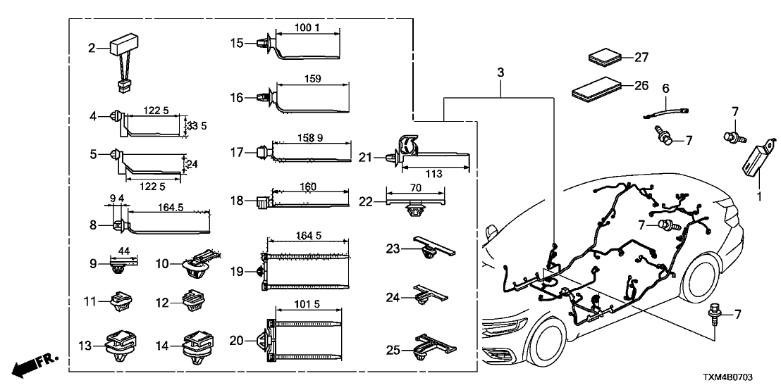 Honda 32107-TXM-A11 WIRE HARNESS, FLOOR