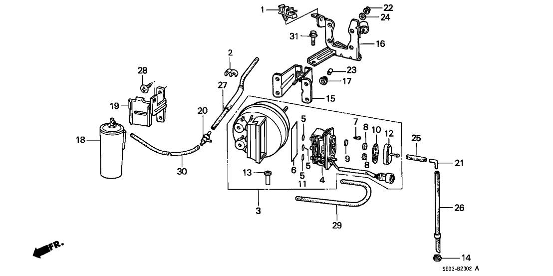 Honda 17936-SE0-A00 Clip, Clutch Cable