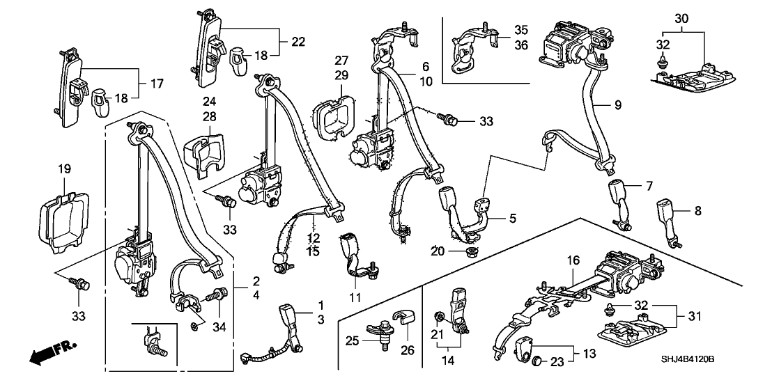 Honda 82891-SHJ-A00 Protector, L. RR. Seat Belt