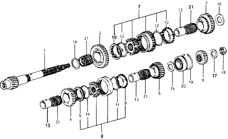 23220-671-960 Honda Countershaft