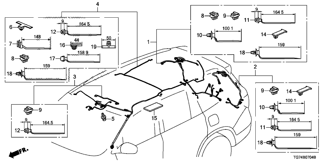 Honda 32156-TG7-A71 Wire Harness Sunroof