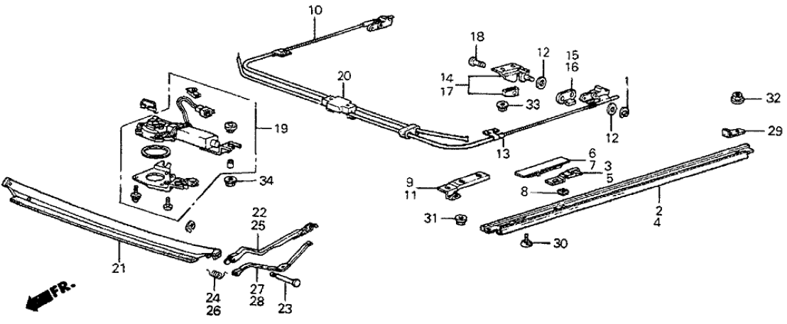 Honda 71958-SB0-920 Shaft, RR. Stay