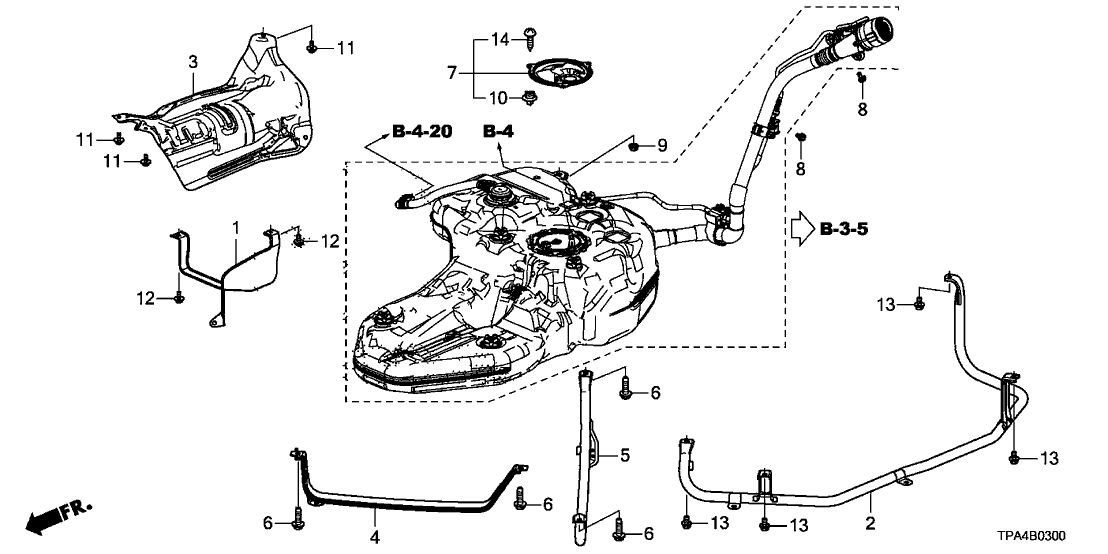 Honda 17521-TLA-A01 Band, Front Fuel Tank Mounting