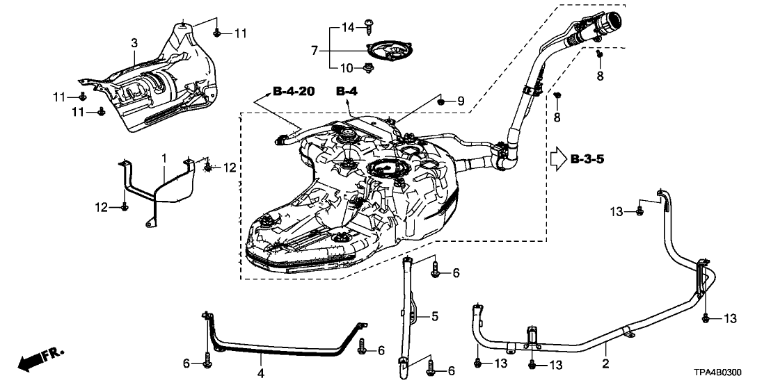 Honda 17522-TPA-J00 Pipe Rear-, Fuel Tank Mt