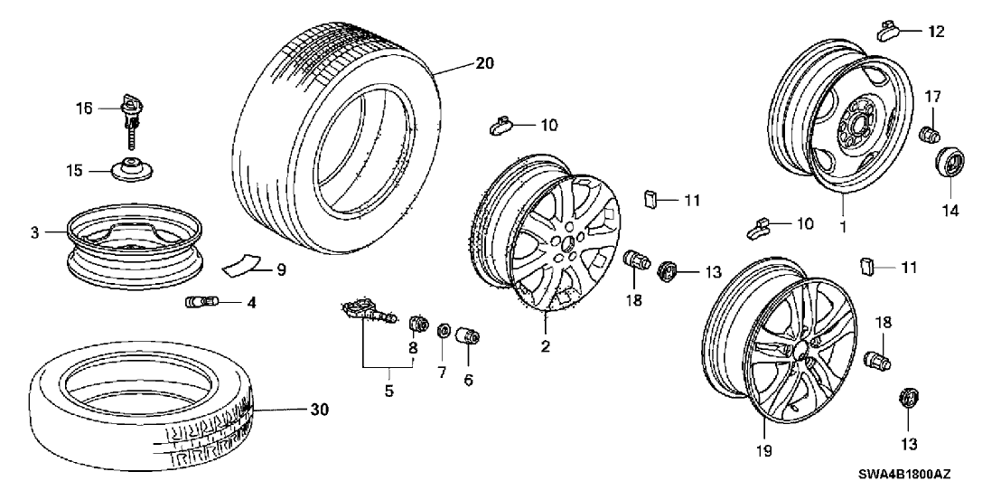 Honda 42751-CTL-002 Tire (P225/65R17) (Continental)