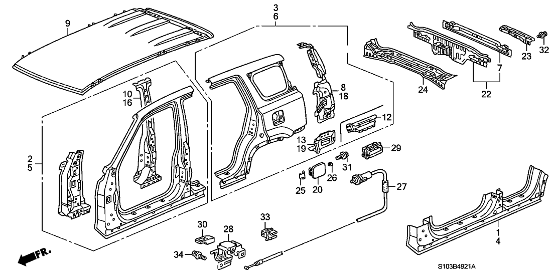 Honda 63341-S10-310ZZ Nut, Gate Hinge (Lowerupper)