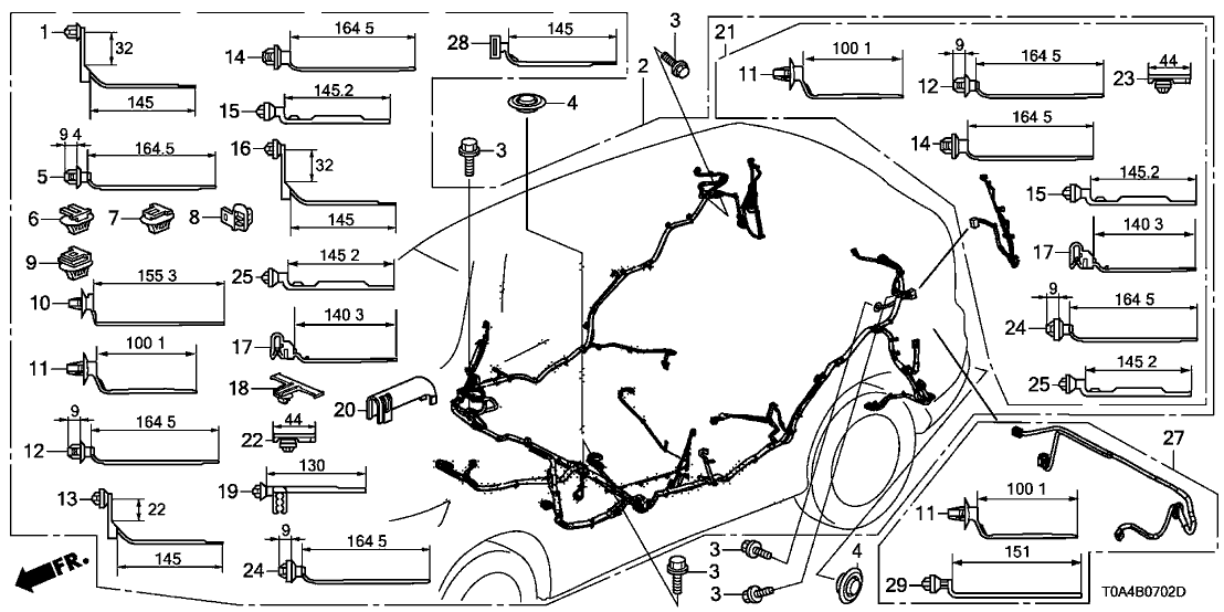 Honda 32131-T1Y-K00 Sub Cord,RR Bumper