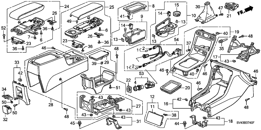 Honda 83410-SV4-A11ZB Console, RR. *NH178L* (EXCEL CHARCOAL)