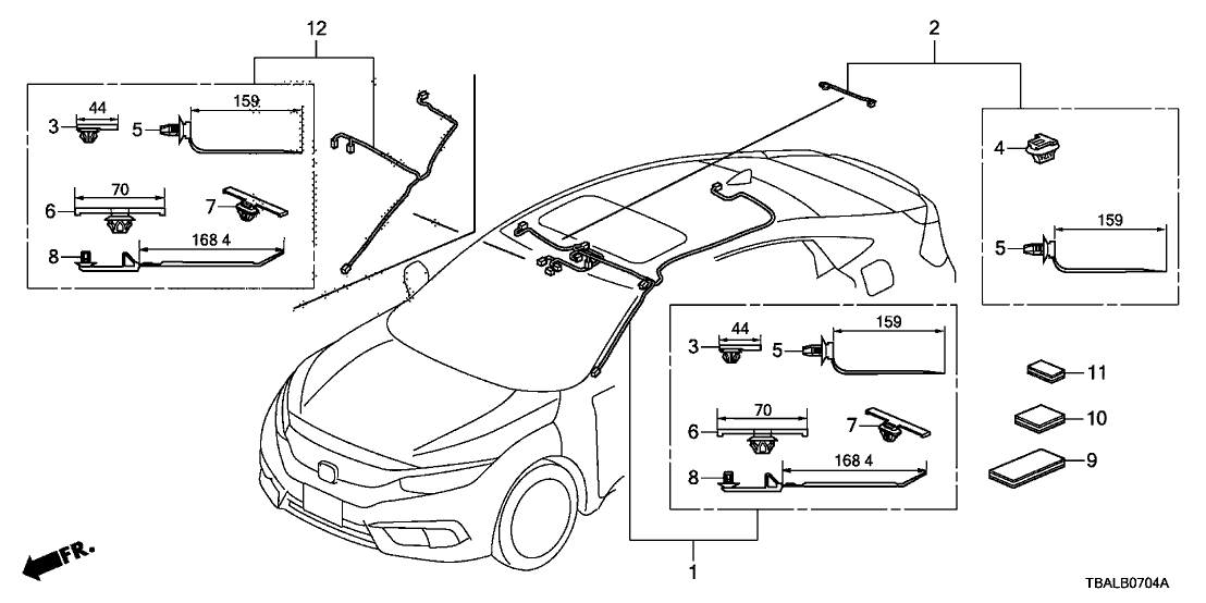 Honda 32155-TBA-A31 WIRE, INTR & SUNROOF