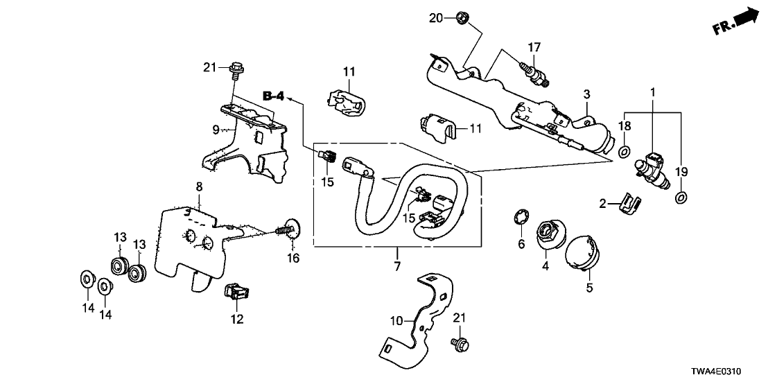 Honda 16723-6C2-A00 STAY, FUEL FEED HOSE