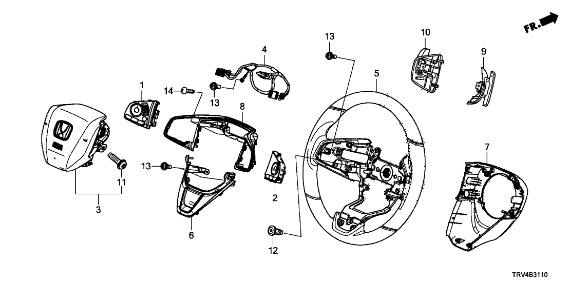 Honda 78501-TRT-A50ZA Grip Complete (Wisteria Light Gray)