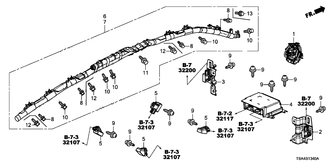Honda 77960-TBF-A02 SRS Unit (Rewritable)