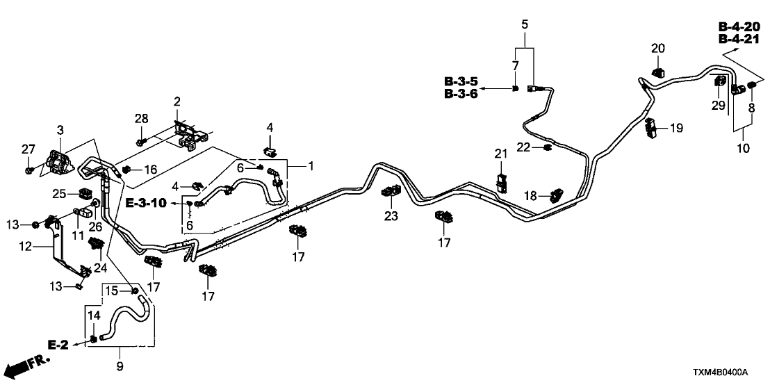 Honda 91594-T0A-003 CLIP, FUEL TUBE