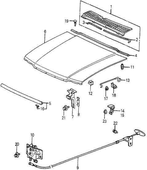 Honda 60895-SA5-000 Rubber, Hood Seal