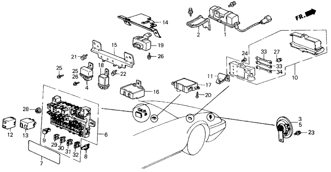 Honda 38310-SB3-675 Bracket, Relay