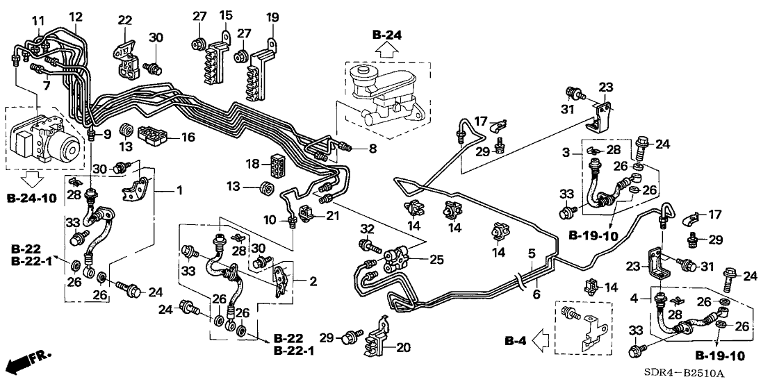 Honda 46375-SDR-A02 Pipe V, Brake