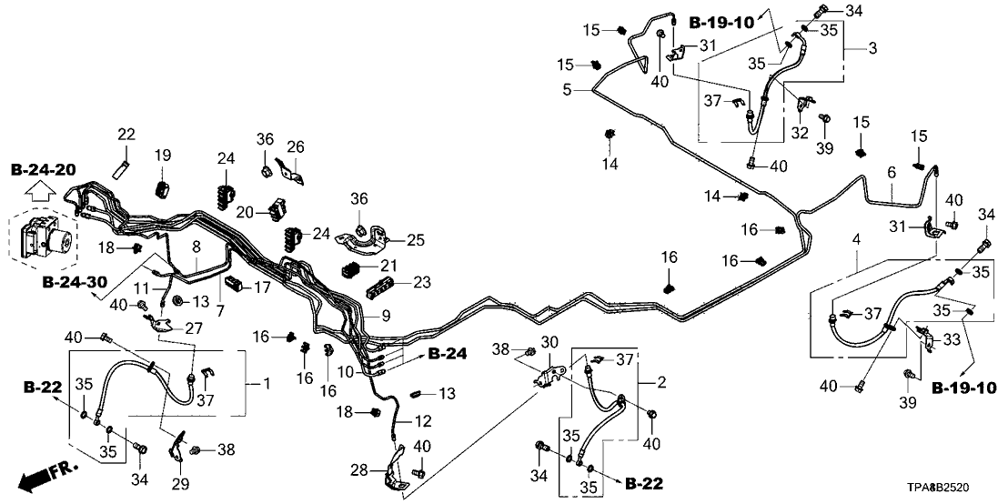 Honda 46395-TMB-H01 CLIP, BRAKE PIPE