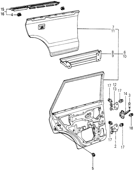 Honda 76710-SA1-003ZZ Hinge, Right Rear Door (Upper)