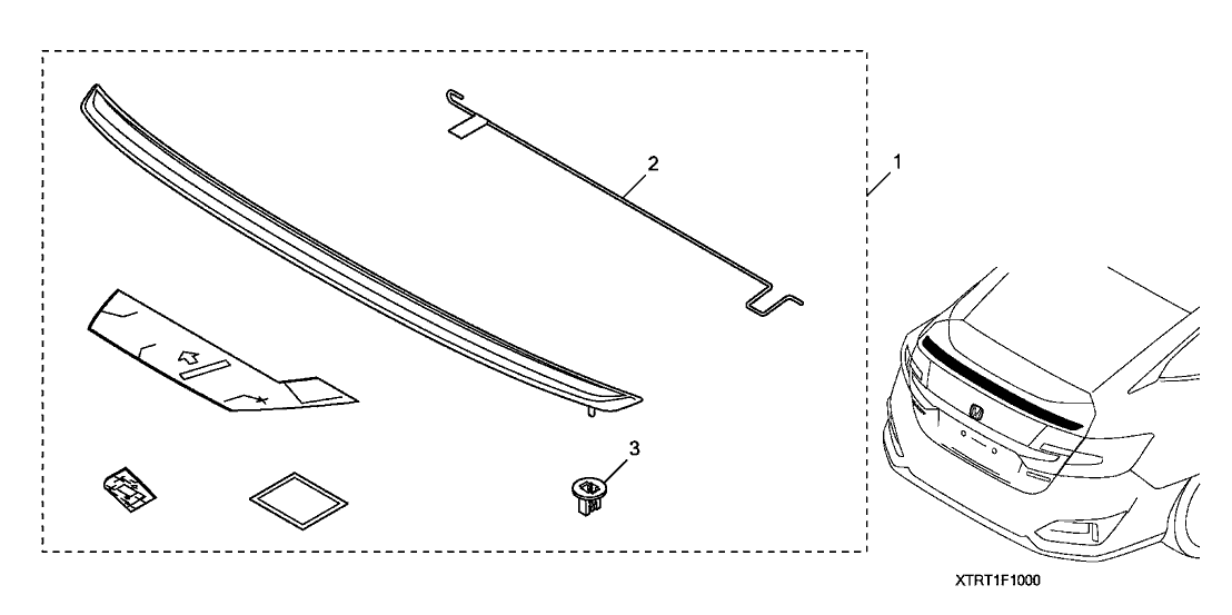 Honda 08F10-TRT-111 Decklid Spoiler Nh-788P