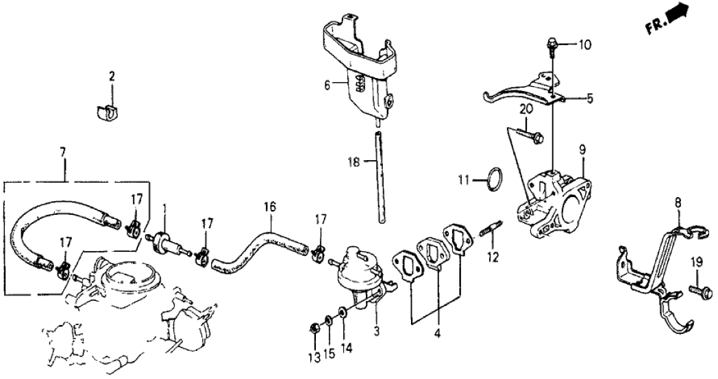 Honda 16702-PE1-660 Stay, Fuel Pump Cover