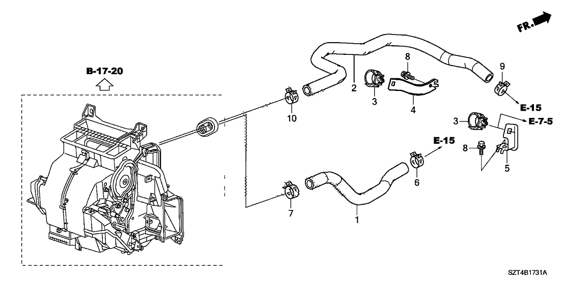 Honda 79754-SZT-G00 Bracket, Heater Hose