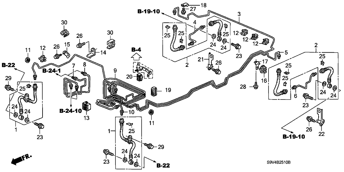 Honda 46435-S3V-A00 Bracket, R. RR. Brake Hose