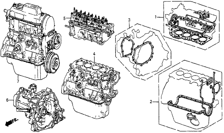 Honda 10002-PC7-661KA Engine Assy., Block (A18A1015)