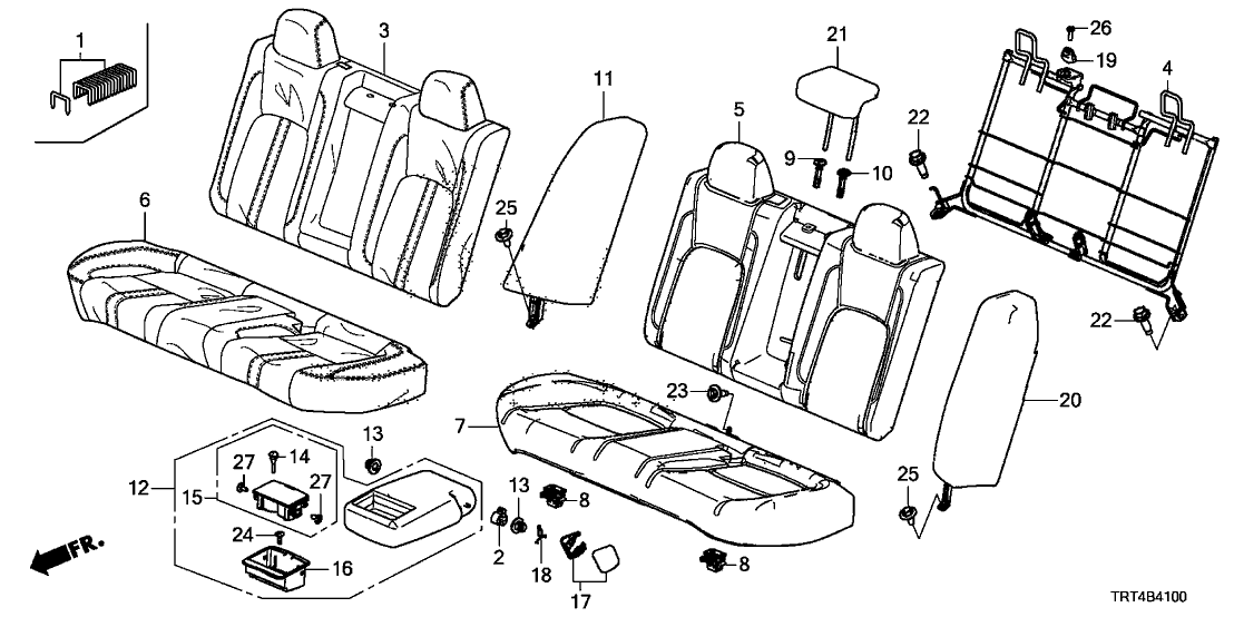 Honda 82126-TRT-A01 Frame, RR. Back