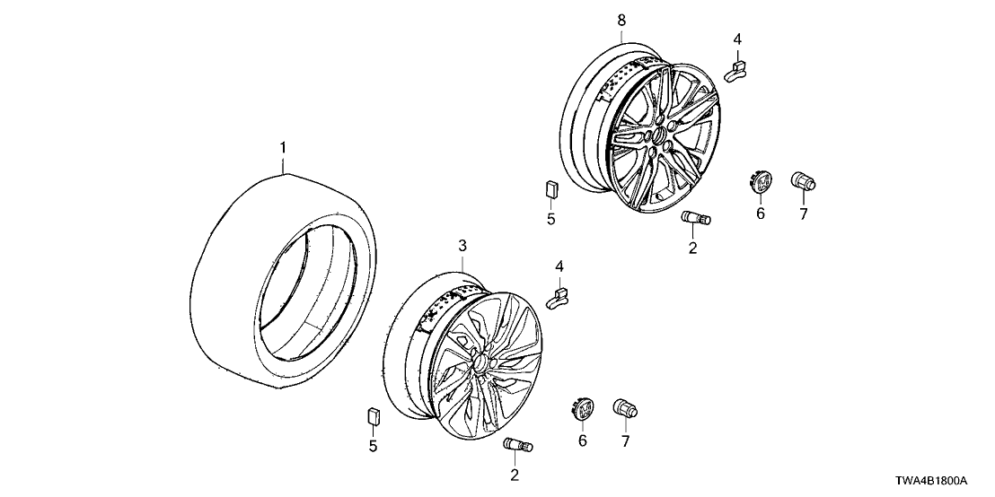 Honda 42800-TWA-AA2 W-WHEEL (17X7) (1/2J)