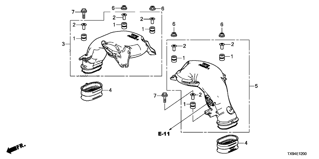 Honda 1J620-RDC-A00 Duct Assy., R. Fan Box