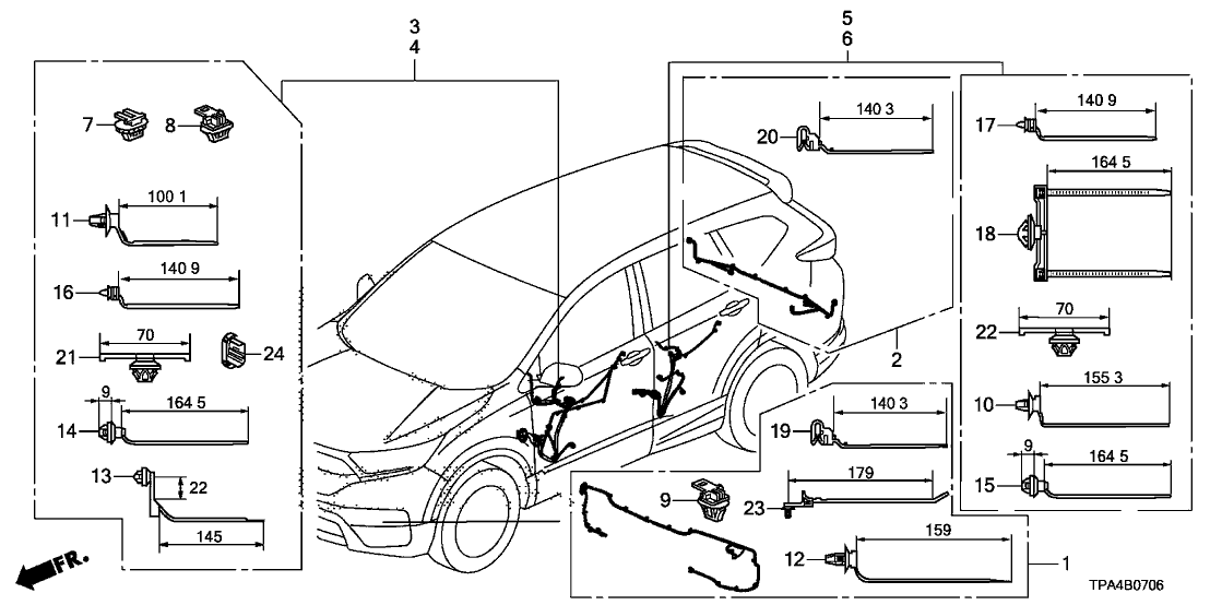 Honda 32131-TLA-D02 SUB-WIRE, RR