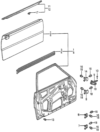 Honda 75138-SA5-670ZZ Beam, L. Door Skin