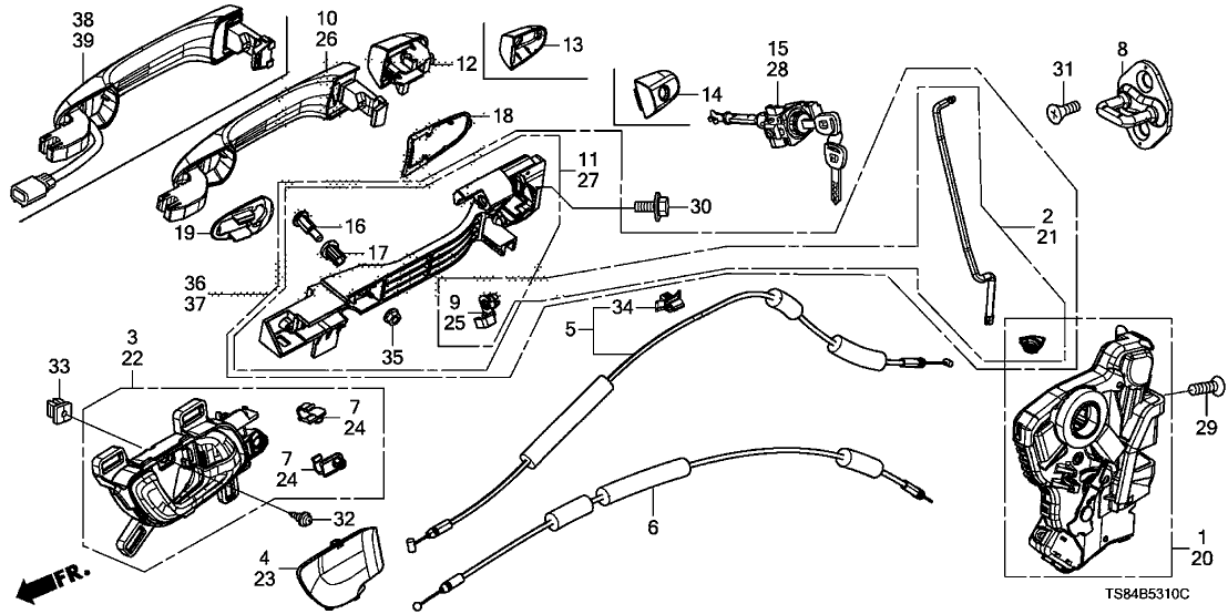 Honda 72120-TS8-A01ZB Handle Assy*G69L*