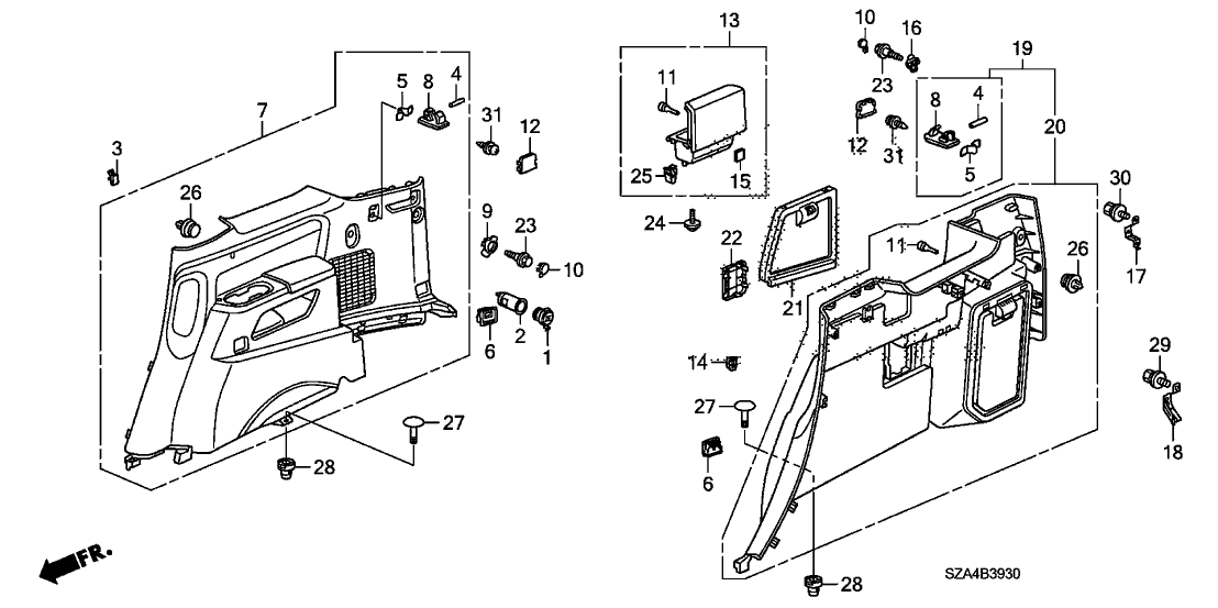 Honda 84669-SZA-A00 Bracket, Side Hook