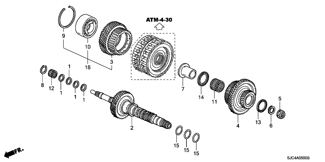 Honda 23461-RJF-T02 Gear, Mainshaft Fourth