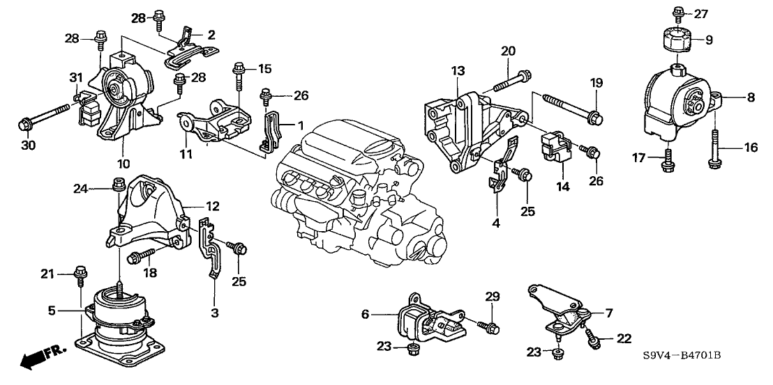 Honda 32742-RDJ-A00 Stay B, Engine Harness