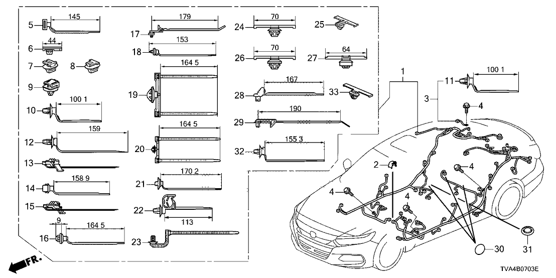 Honda 32107-TVC-A30 Wire Harness, Floor