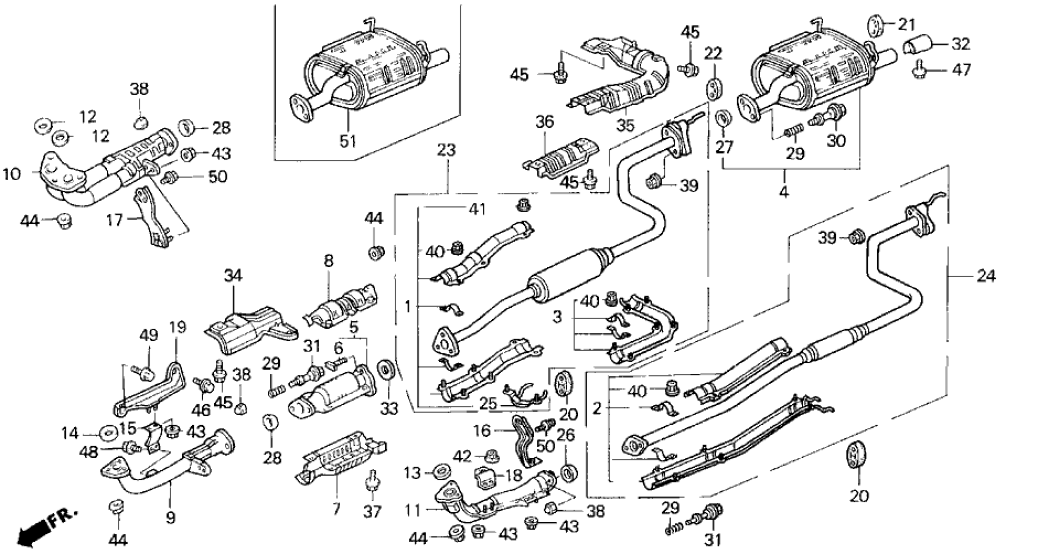 Honda 18021-SR3-A70 Insulator B Set, RR. Exhuast Pipe