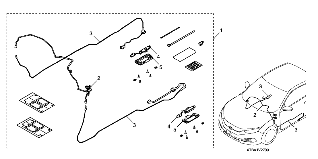 Honda 08V27-TBA-10030 HARNESS, WELCOME LIGHT (MAIN)