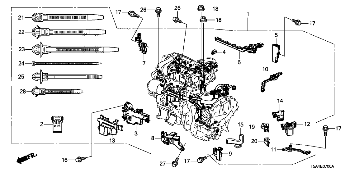 Honda 91501-5R1-003 Cover B, Engine Control Moduleconnector