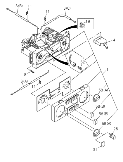 Honda 8-97184-440-0 Cable, Temperature Control