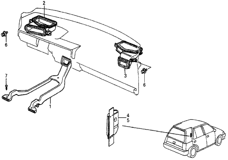 Honda 70495-SB6-000 Duct, L. RR. Outlet