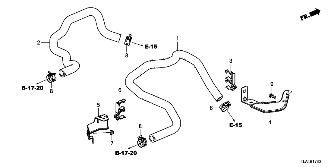 Honda 79751-TLA-A00 Stay, Heater Hose (A)