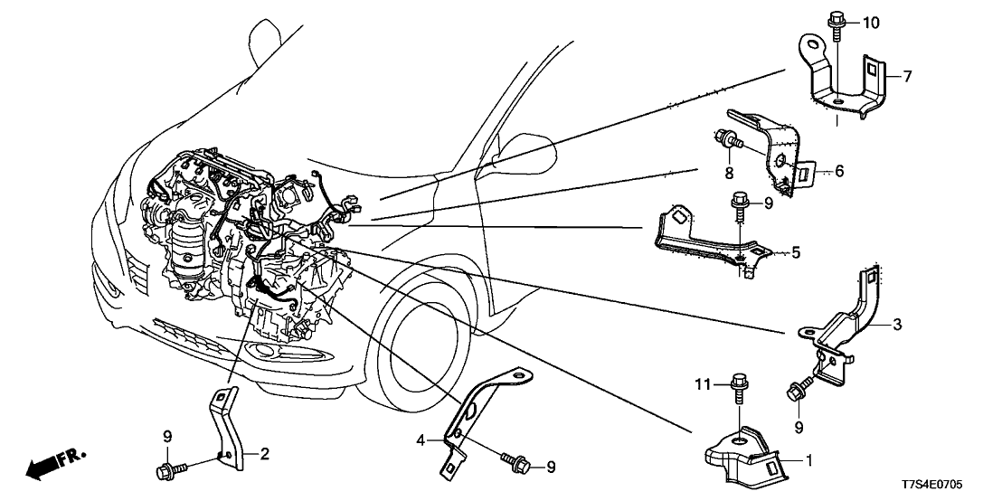 Honda 32741-51B-H00 Stay A,Eng Harn